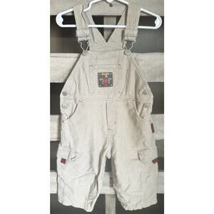 Sesame Street Little Boss Elmo Beige Corduroy Overalls Size 18 M 2004
